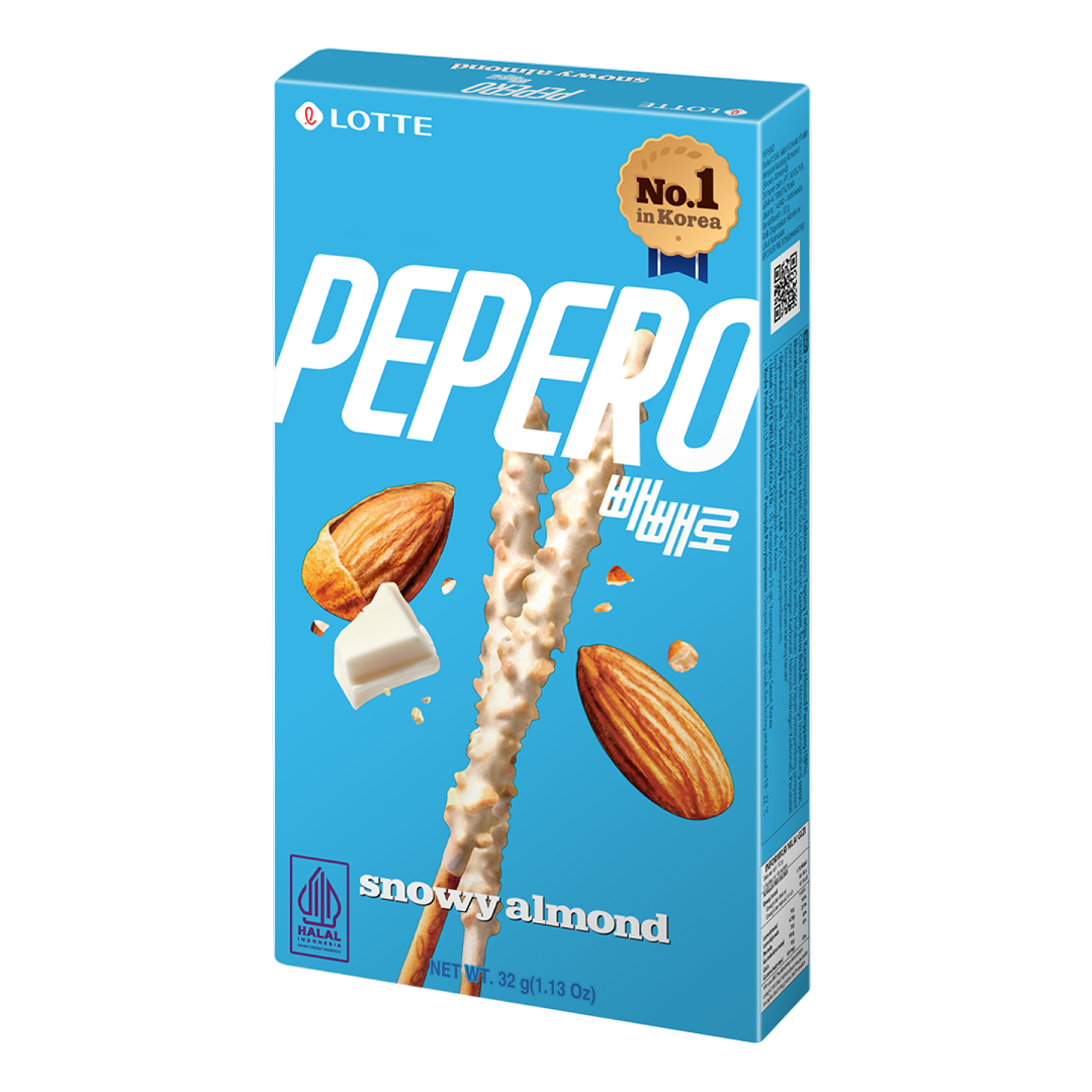 Sausainių lazdelės Snowy Almond PEPERO, 32 g