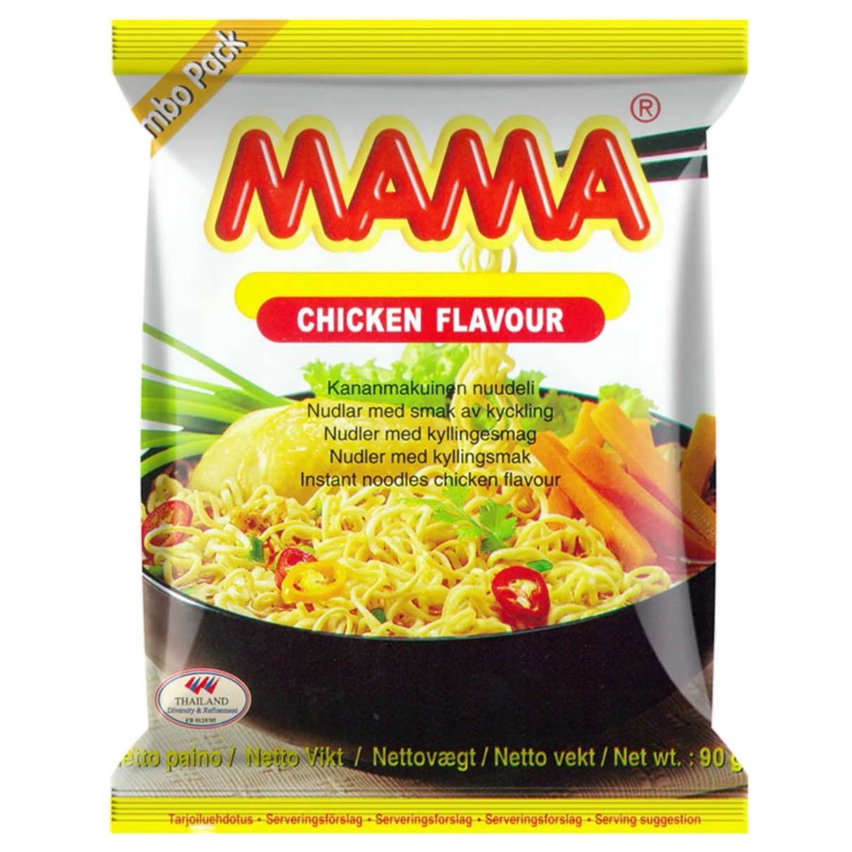 Instant Noodles Chicken Flavor (Jumbo Pack) MAMA, 90 g sachet