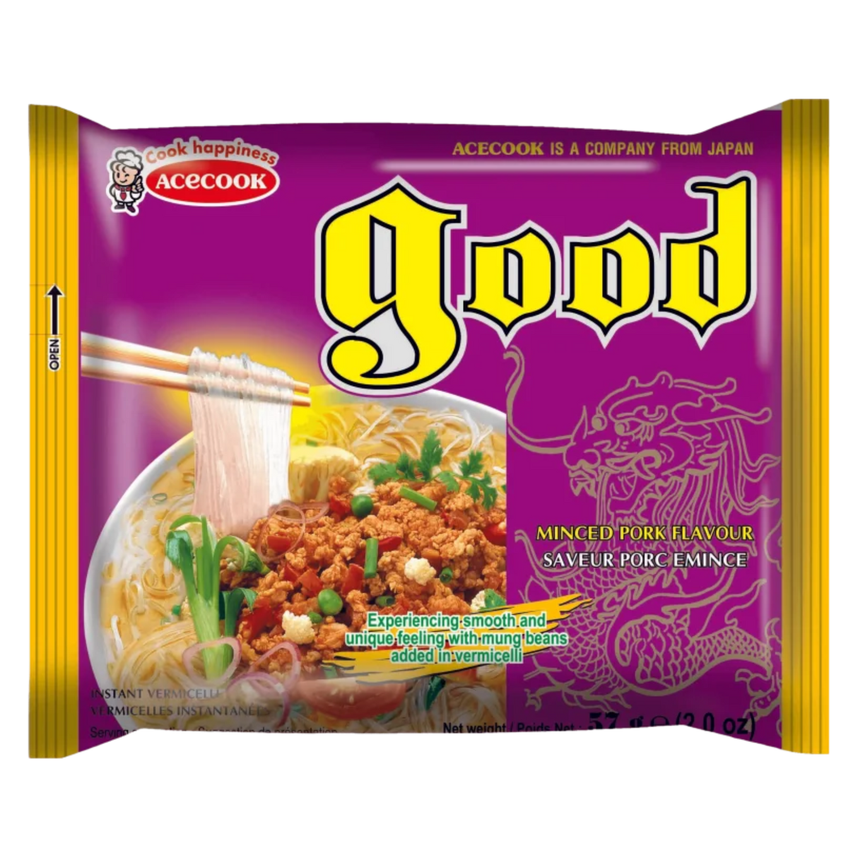 Instant Noodles Good Minced Pork Flavor ACECOOK, 57 g in a sachet