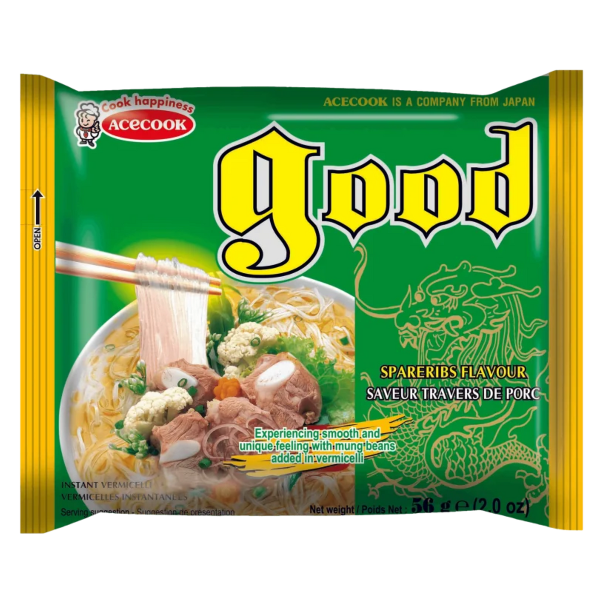 Instant Noodles Good Sparerib Flavor ACECOOK, 56 g in a sachet