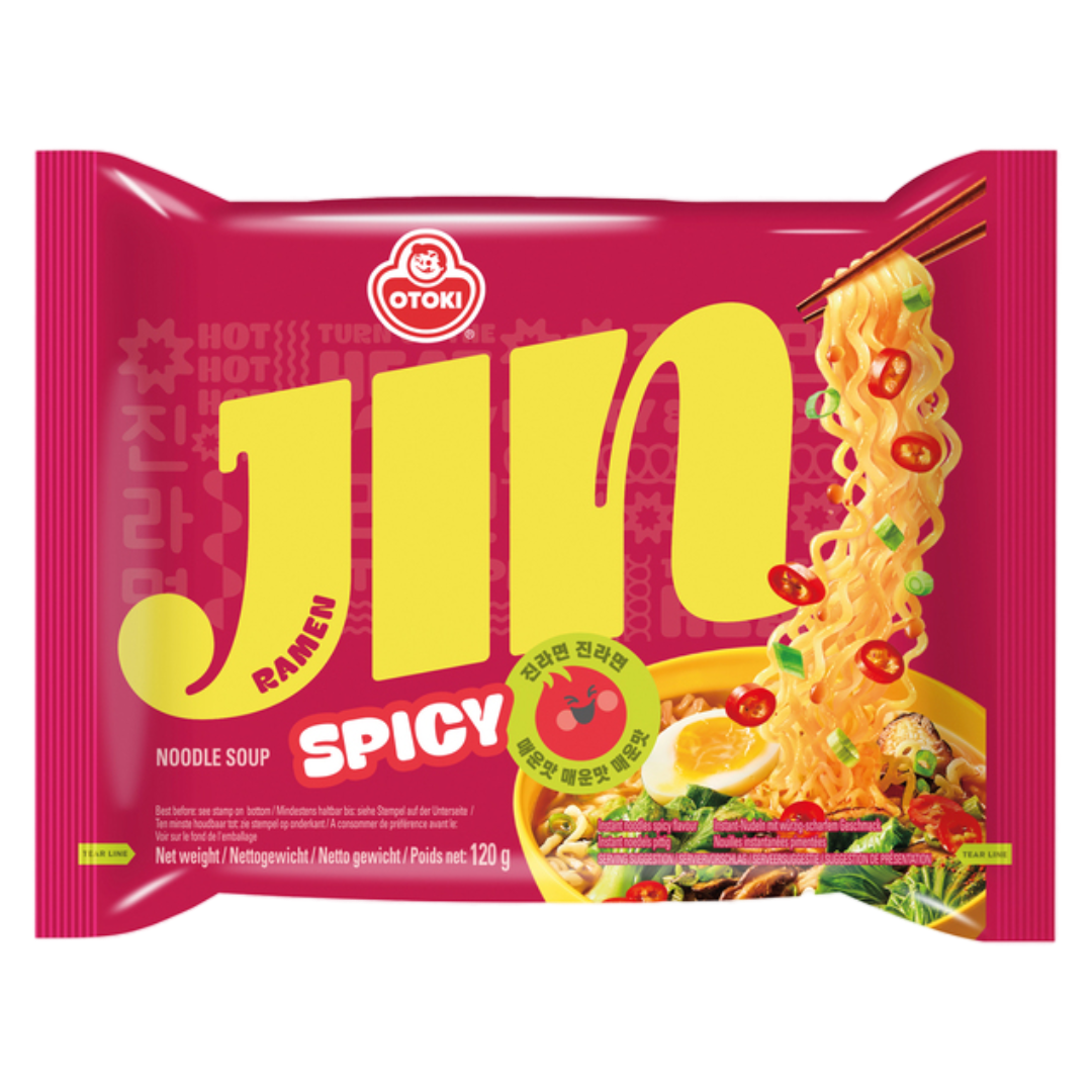 Instant Noodles Jin Ramen Spicy OTTOGI, 120 g in a sachet