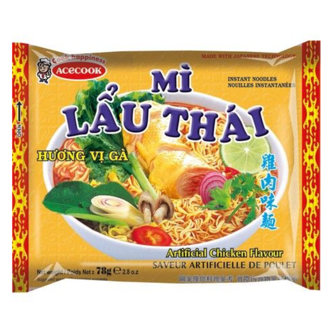 Greitai paruošiami makaronai Mi Lau Thai Vištienos skonio ACECOOK, 78 g