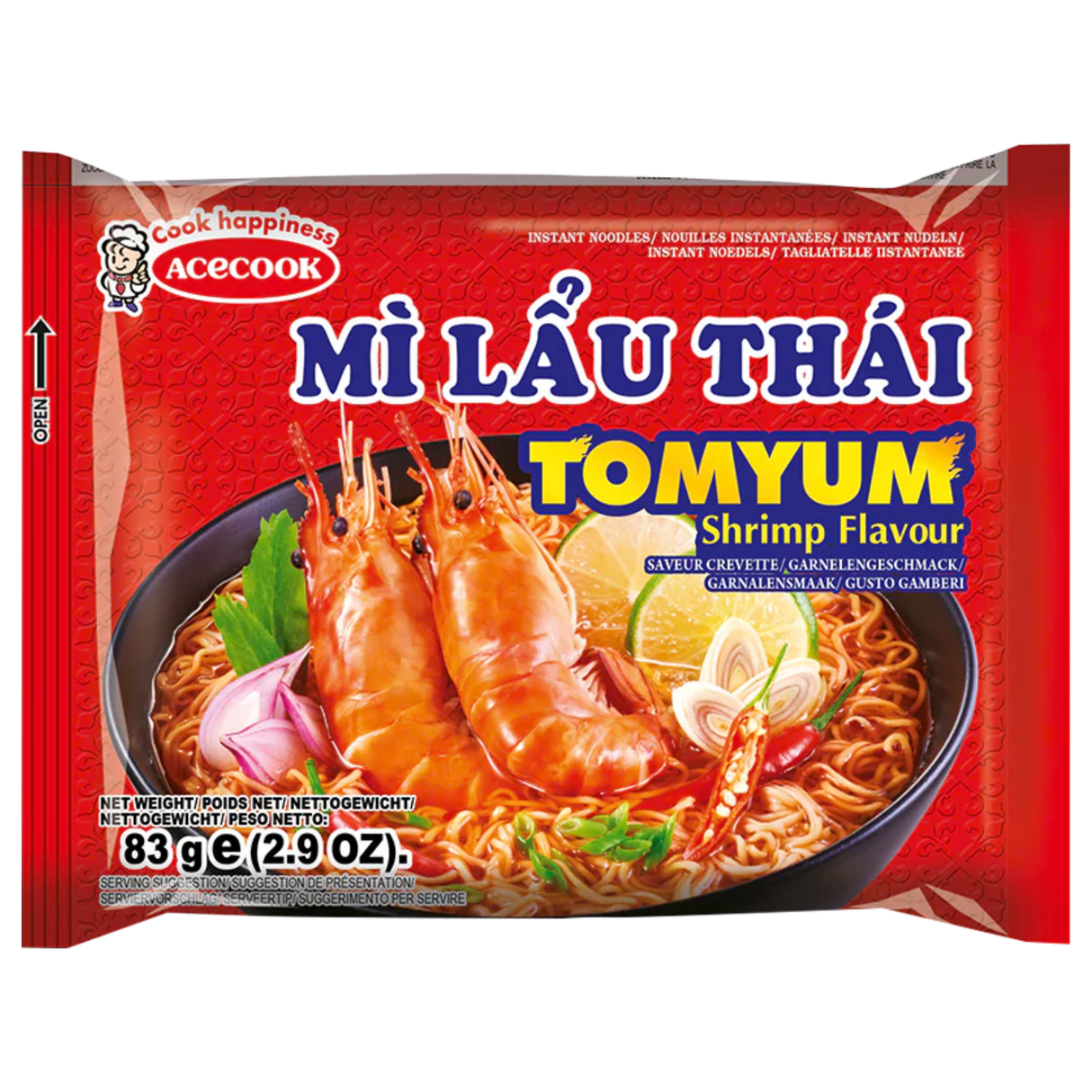 Instant Noodles Mi Lau Thai TomYum Shrimp ACECOOK, 83 g sachet