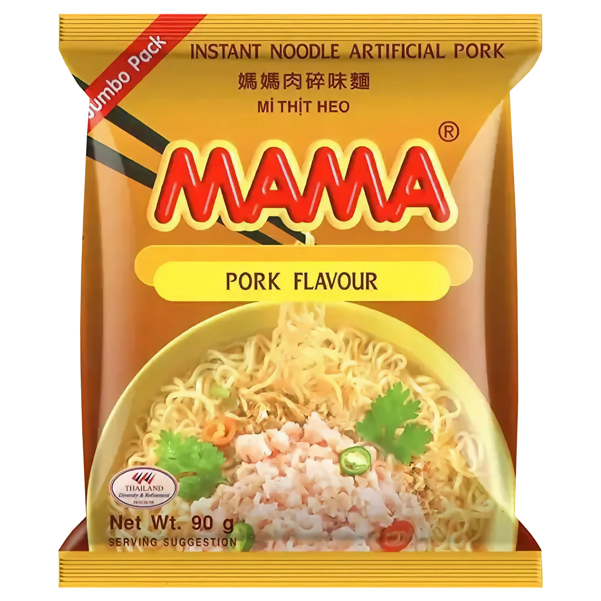 Instant Noodles Pork Flavor (Jumbo Pack) MAMA, 90 g sachet