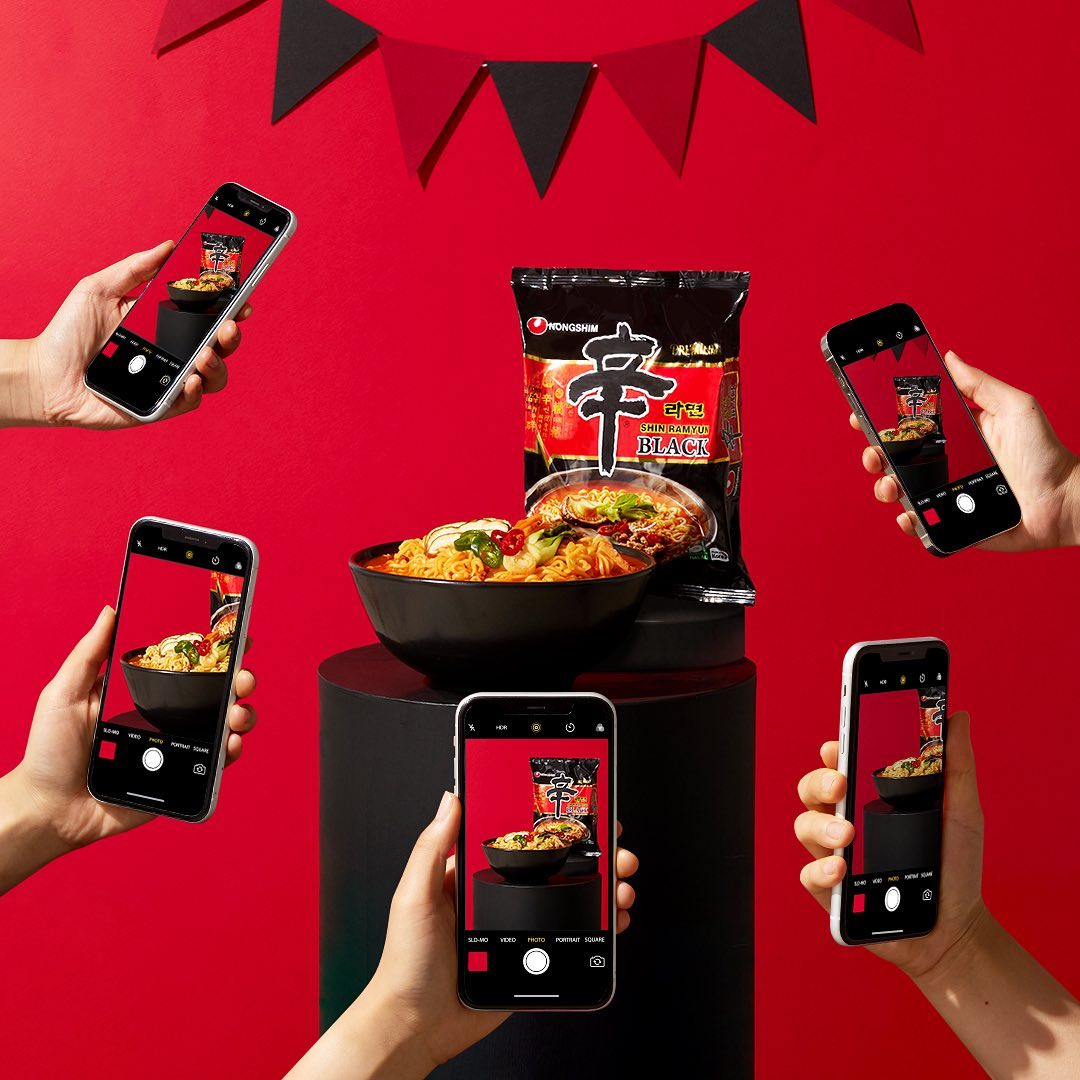 Greitai paruošiami makaronai Shin Ramyun Black su jautienos kaulų sultiniu (šeimos pakuotė) NONGSHIM, 4 x 130 g