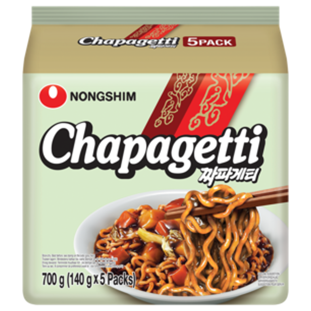 Greitai paruošiami makaronai Chapagetti Šeimos pakuotė NONGSHIM, 5 x 140 g, 700 g