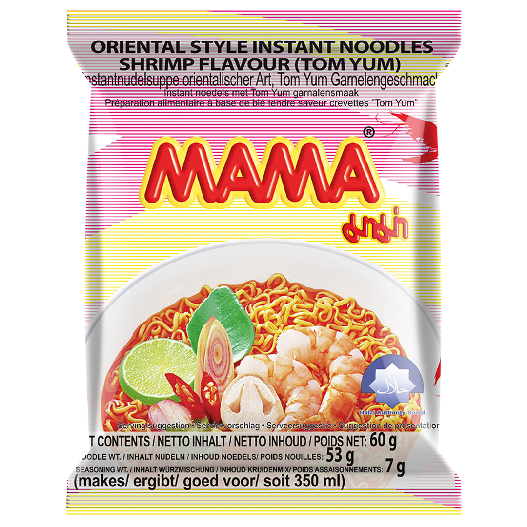 Greitai paruošiami Tom Yum ir krevečių skonio makaronai MAMA, 60 g