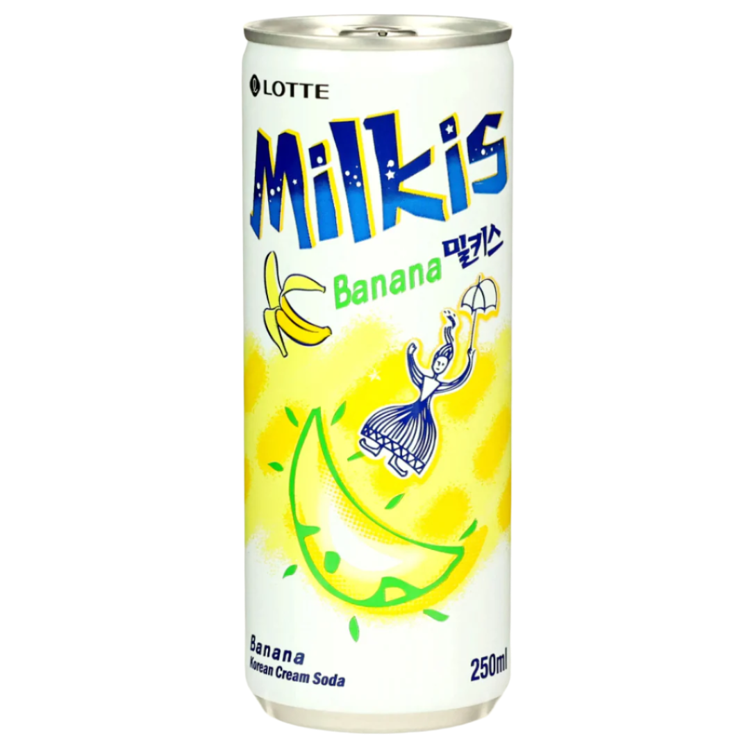 MILKIS Soft Drink Banana Flavour LOTTE, 250 ml