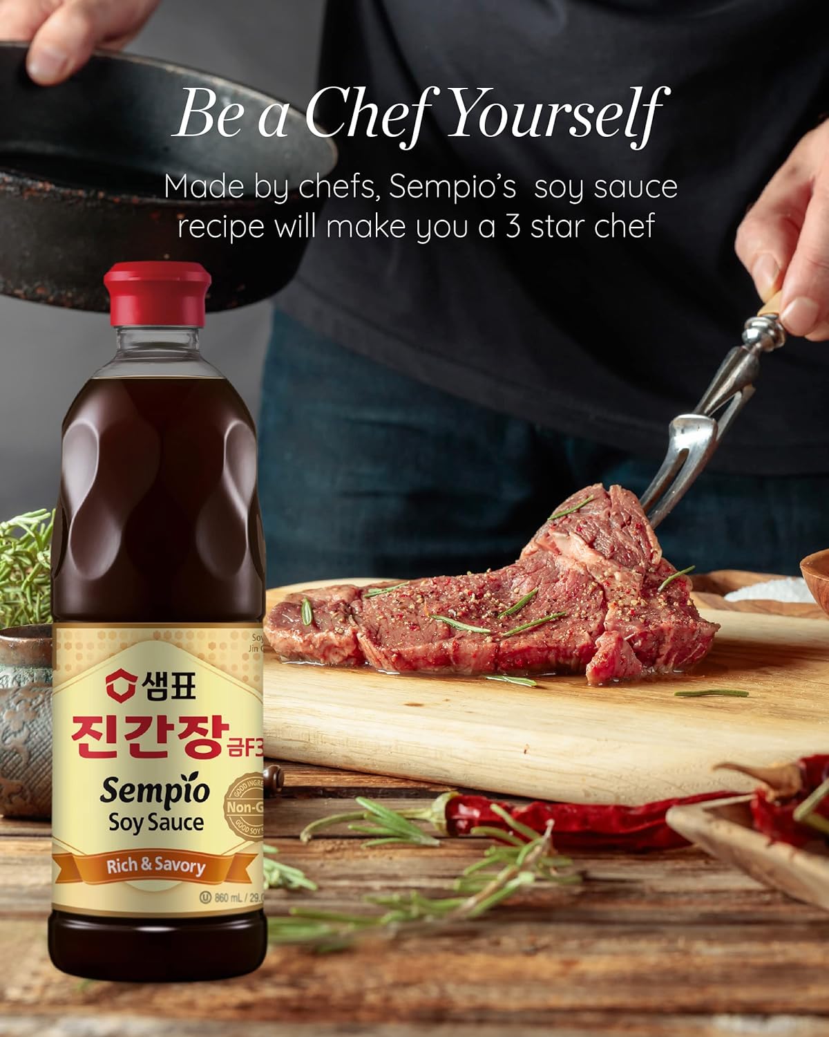 Soy Sauce F3 Gold SEMPIO, 860 ml
