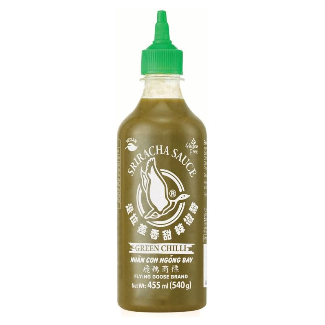 Sriracha žaliųjų čili padažas FLYING GOOSE, 455 ml