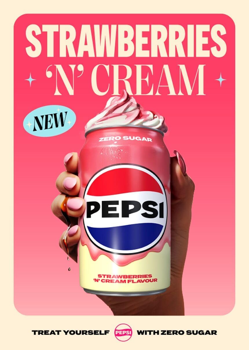 Strawberry & Cream PEPSI, 330 ml