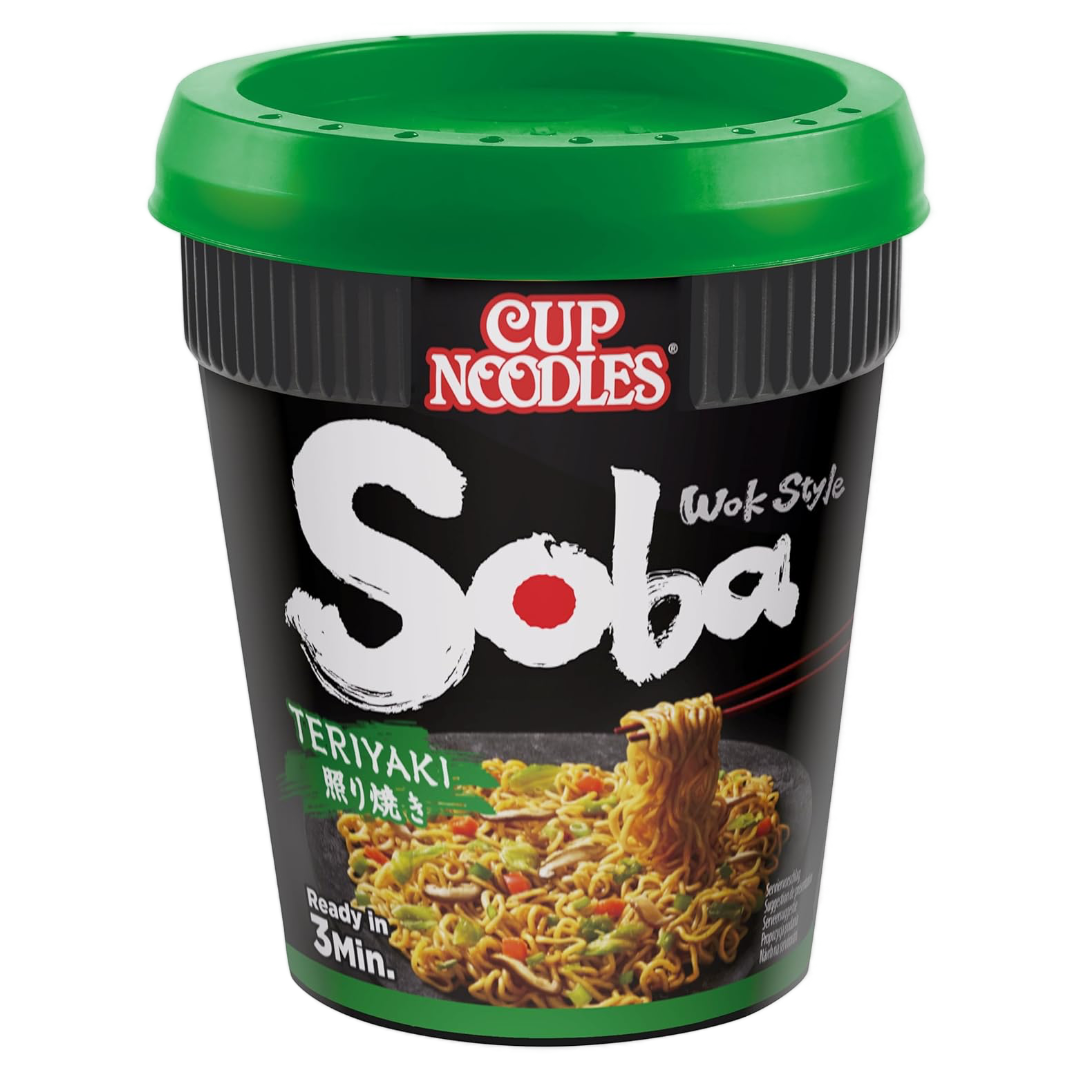 Teriyaki Soba Instant Cup Noodles NISSIN, 90 g plastic cup