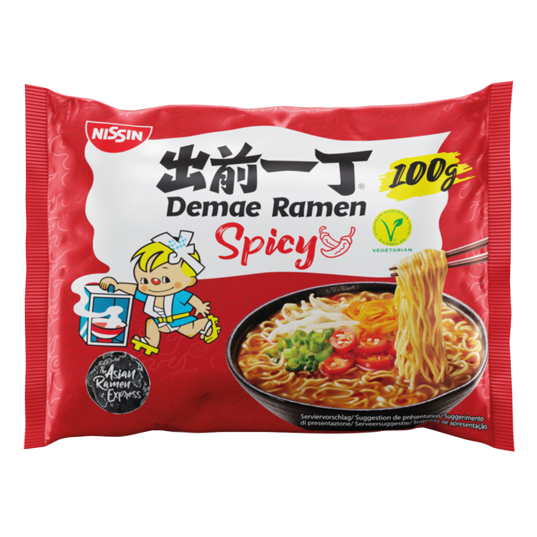 Instant Noodles Demae Ramen Spicy NISSIN, 100 g sachet