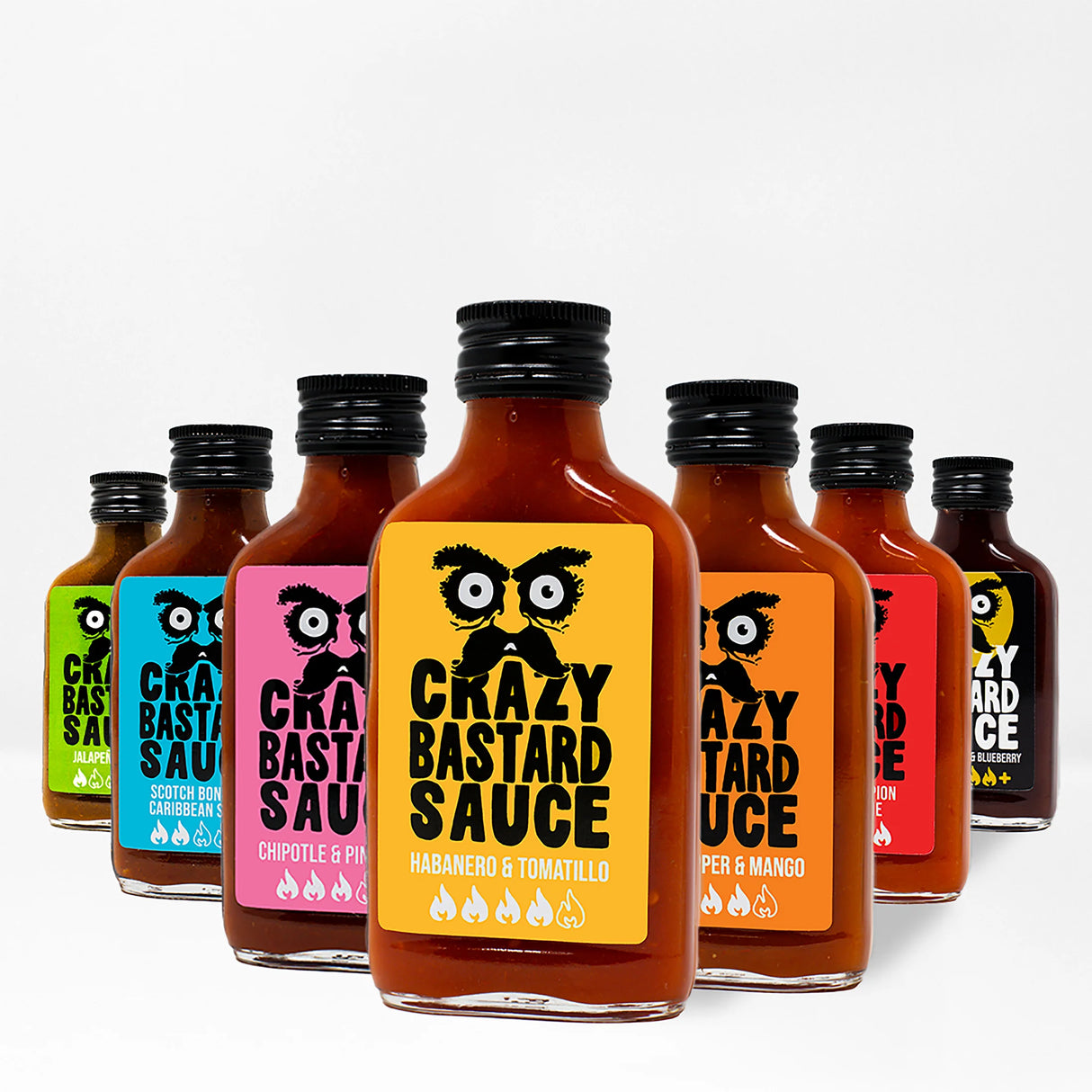 7 padažų rinkinys dovanų dėžutėje CRAZY BASTARD, 7 x 100 ml