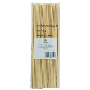 Bamboo Skewers for Satay and Kebab dishes JADE TEMPLE, 100 pcs, length 20 cm