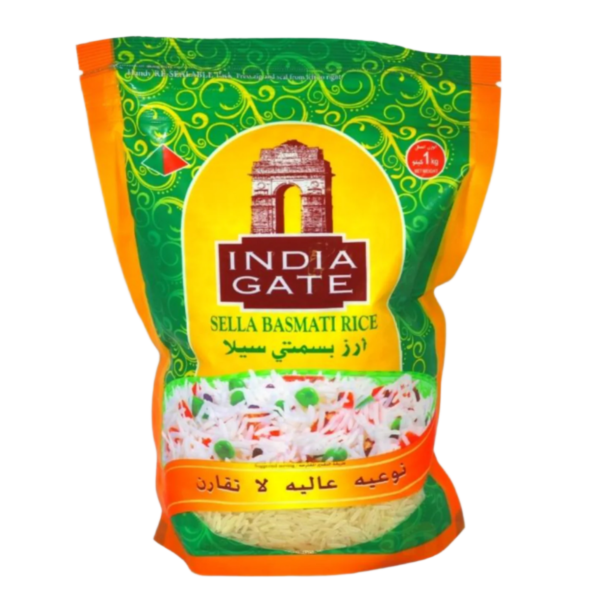 Aukščiausios kokybės basmati ryžiai Creamy Sela INDIA GATE, 1 kg