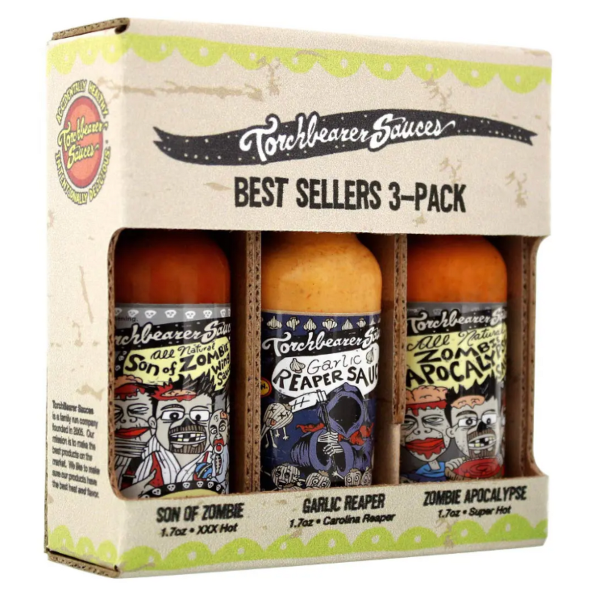 Aštrių padažų rinkinys TORCHBEARER SAUCES, 3 buteliukai x 52 ml