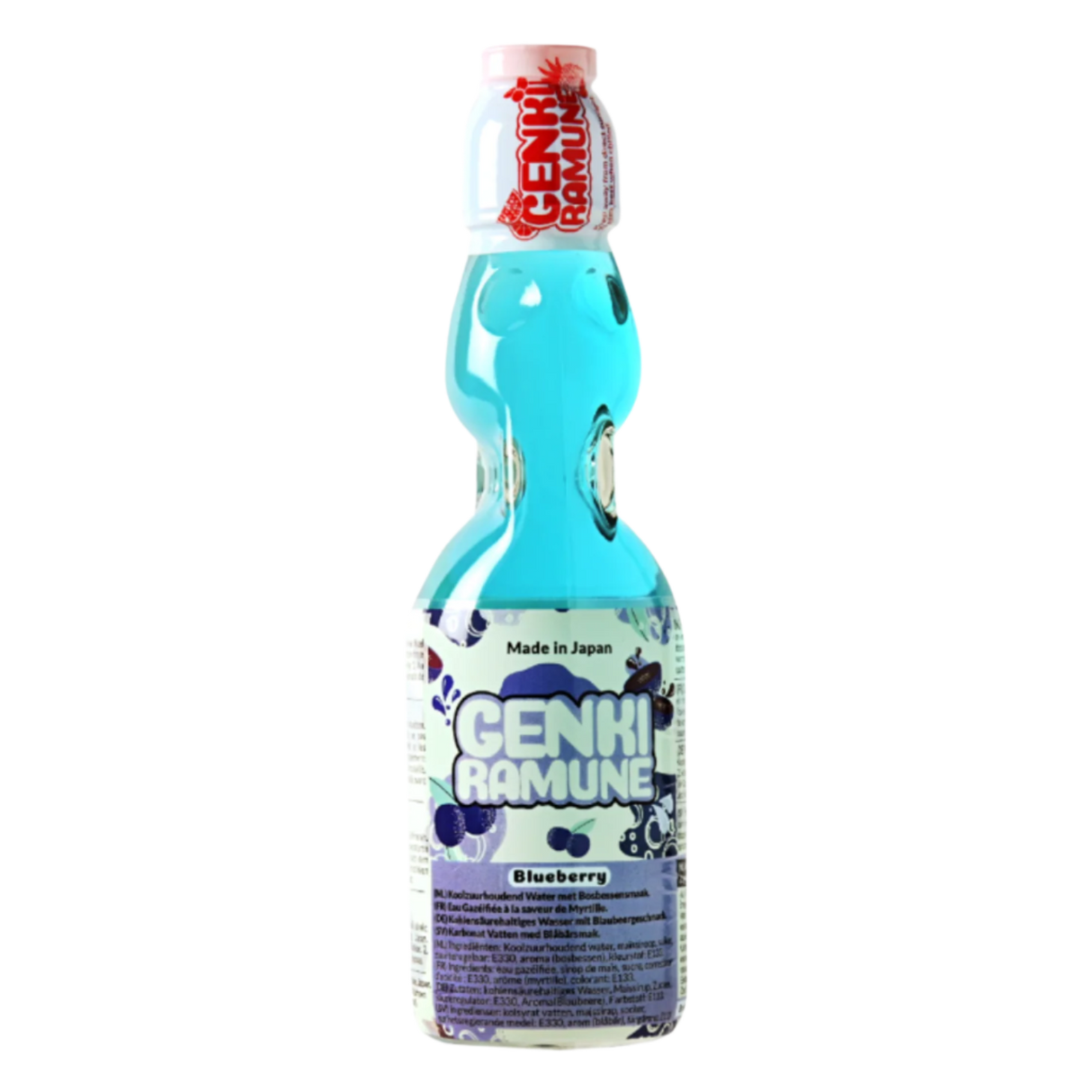 Blueberry Soda Drink GENKI RAMUNE, 200 ml