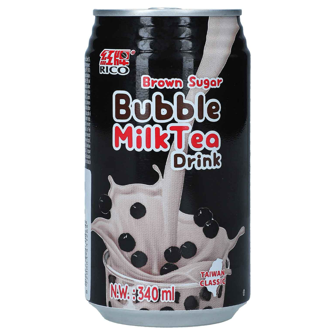 Burbulinė pieno arbata su ruduoju cukrumi RICO, 340 ml