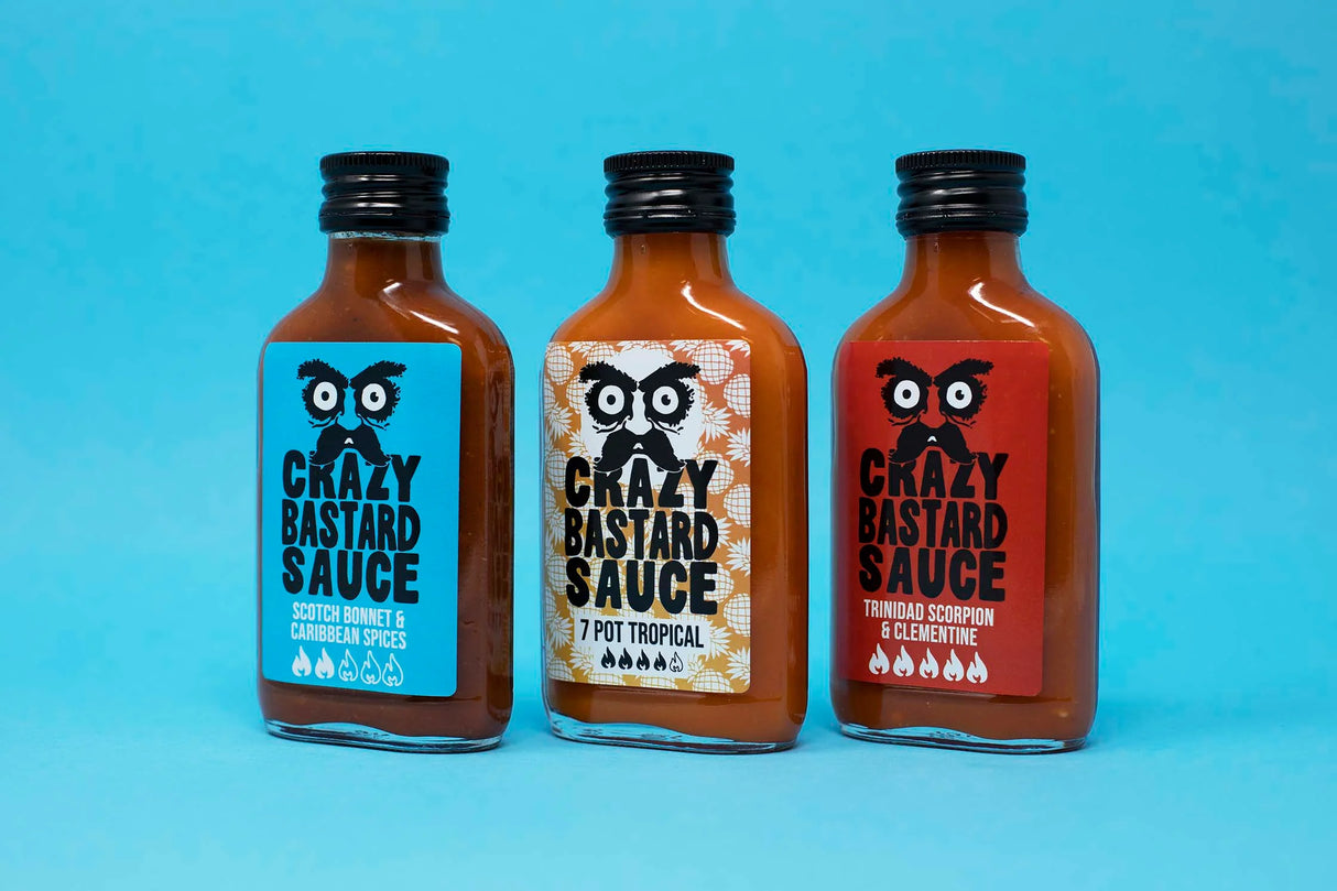 Carribean 3 Sauce Set in Gift Box CRAZY BASTARD, 3 x 100 ml