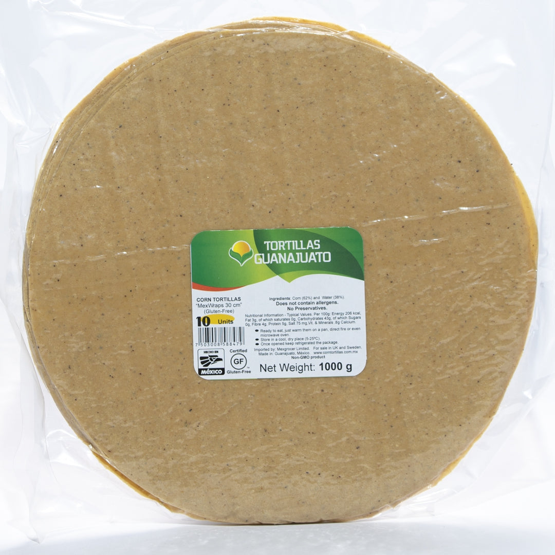 Corn Tortillas GUANAJUATO, 30 cm x 10 pcs, 1000 g