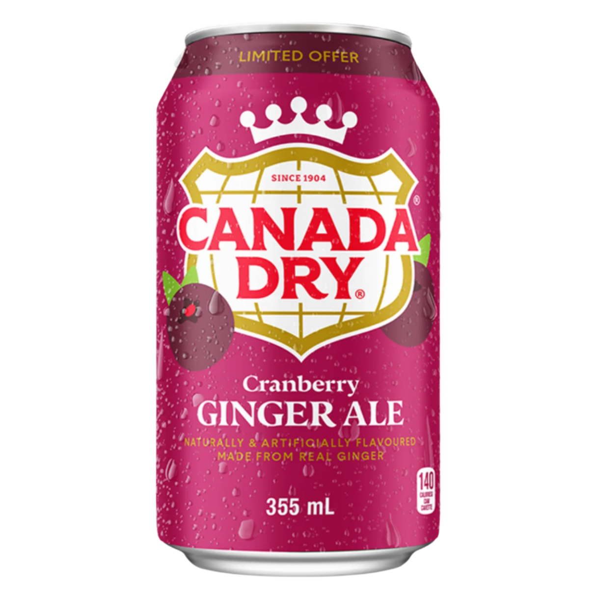 Cranberry Ginger Ale CANADA DRY, 355 ml