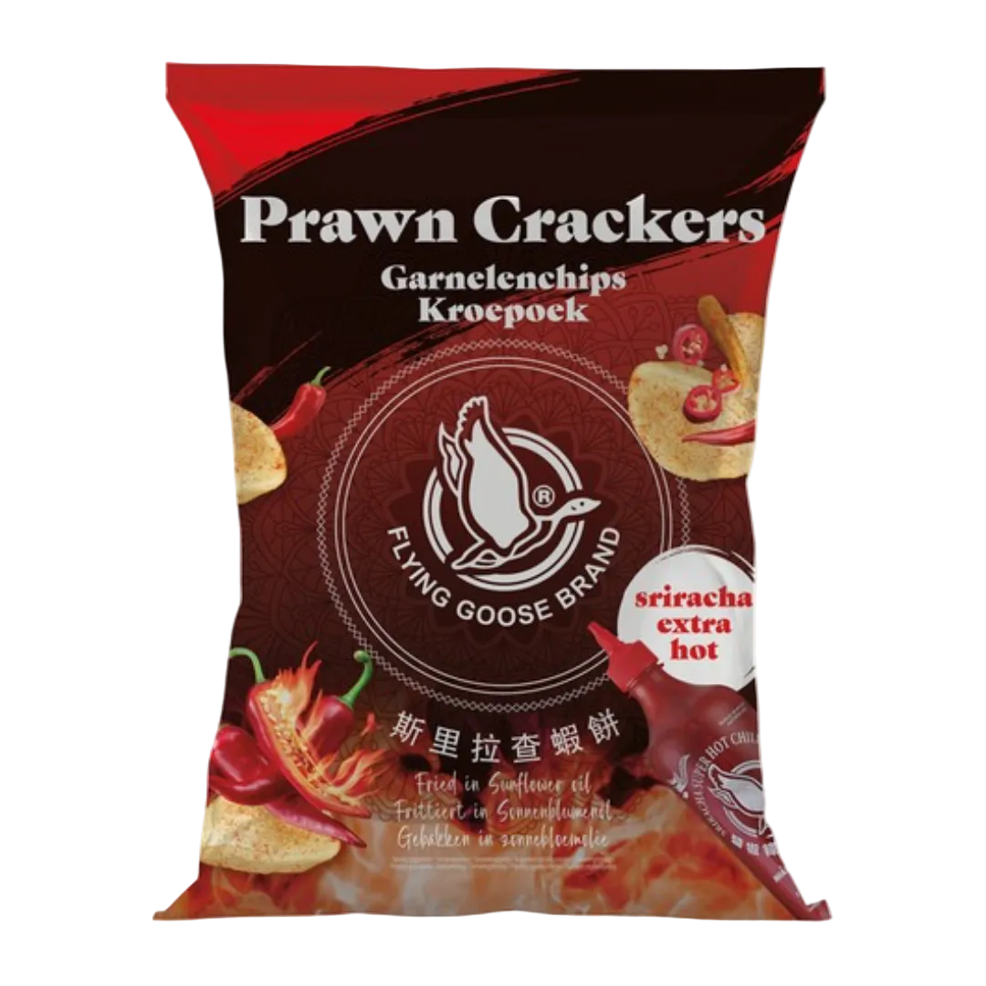 Extra Hot Sriracha Prawn Crackers FLYING GOOSE, 80 g