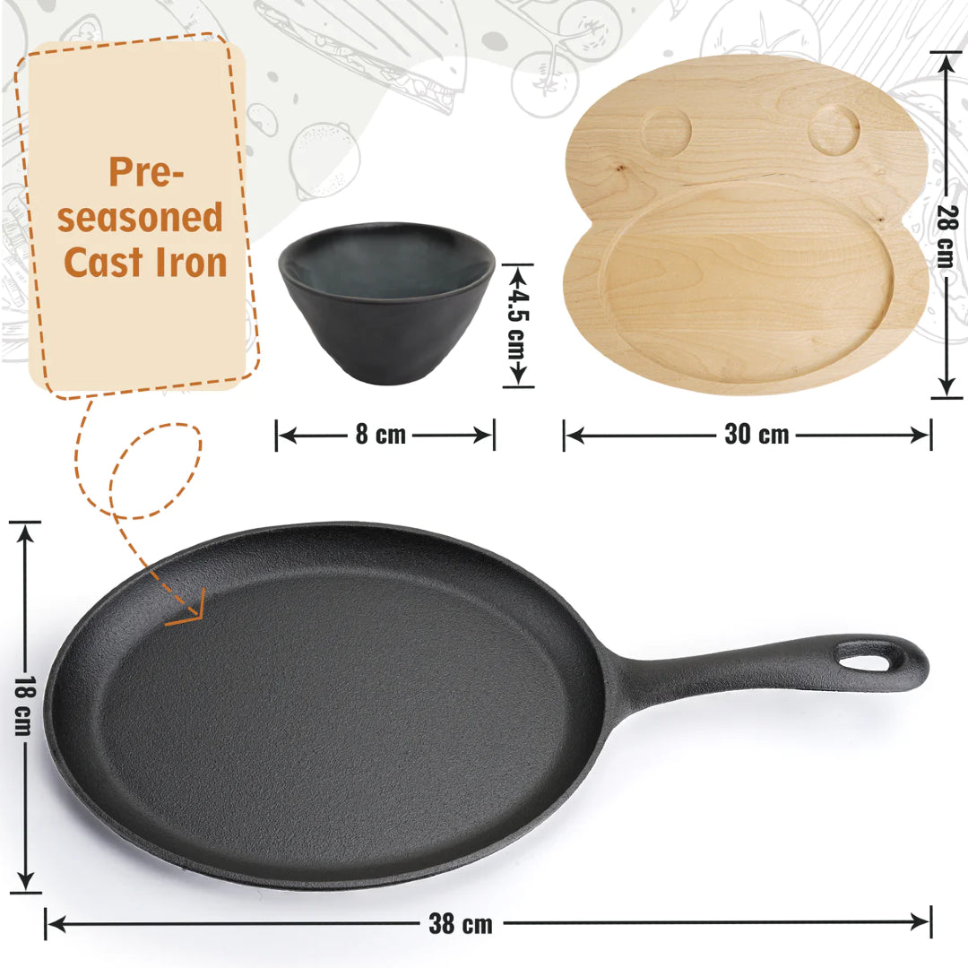 Fajita Pan Set Cast Iron TORTILLADA (In Gift Box)