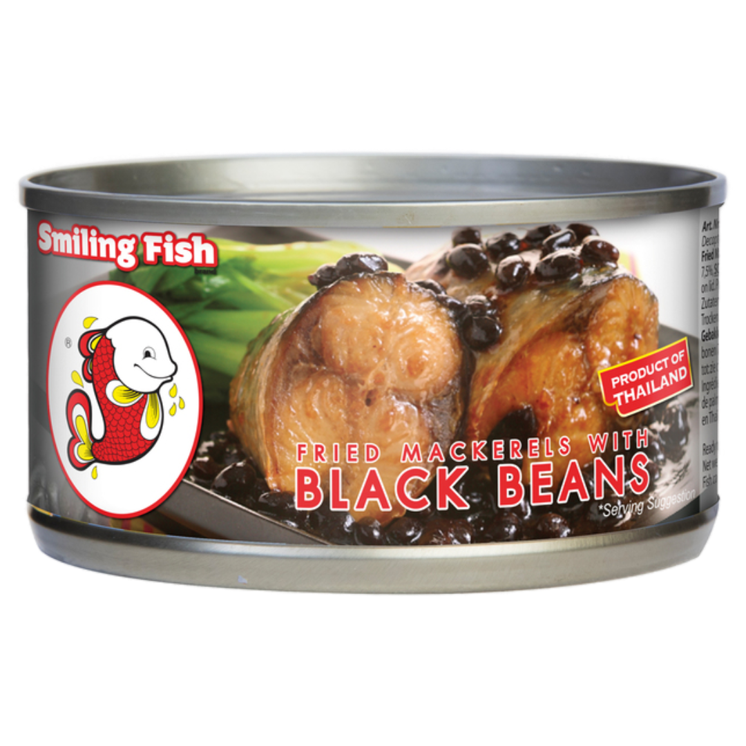 Fried Mackerel with Black Beans SMILING FISH, 120 g in a can