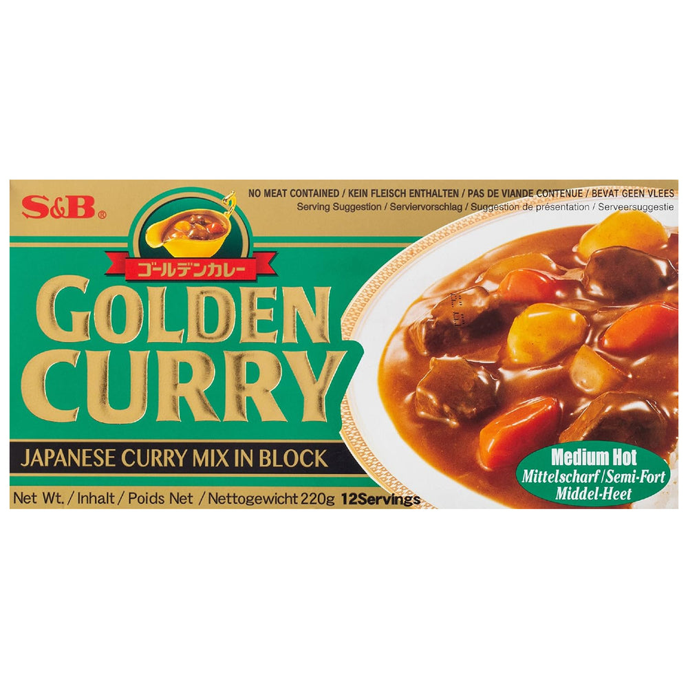 Golden Curry Medium Hot S&B, 220 g