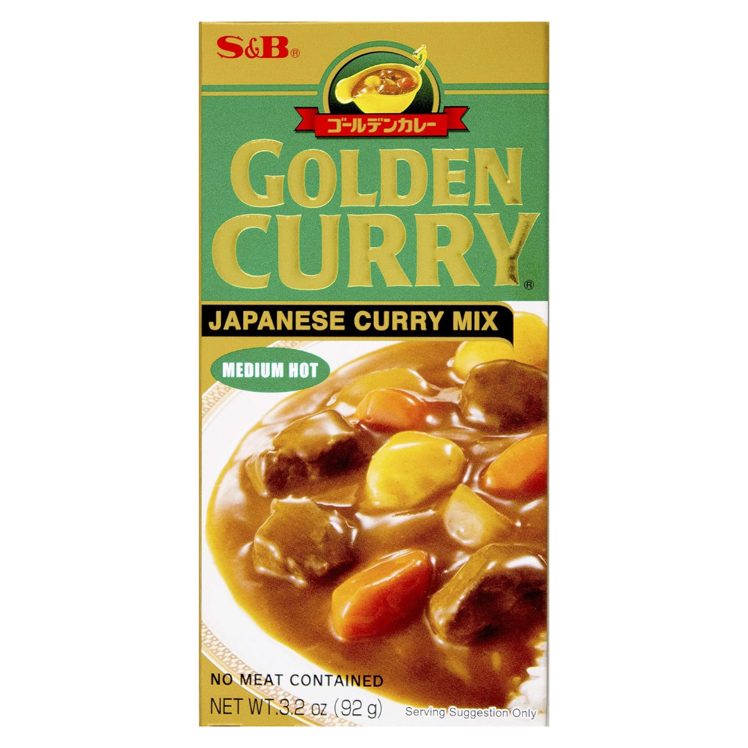 Golden Curry Medium Hot S&B, 92 g carton box