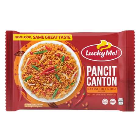 Hot Chili Flavor Instant Noodles Pancit Canton LUCKY ME, 60 g