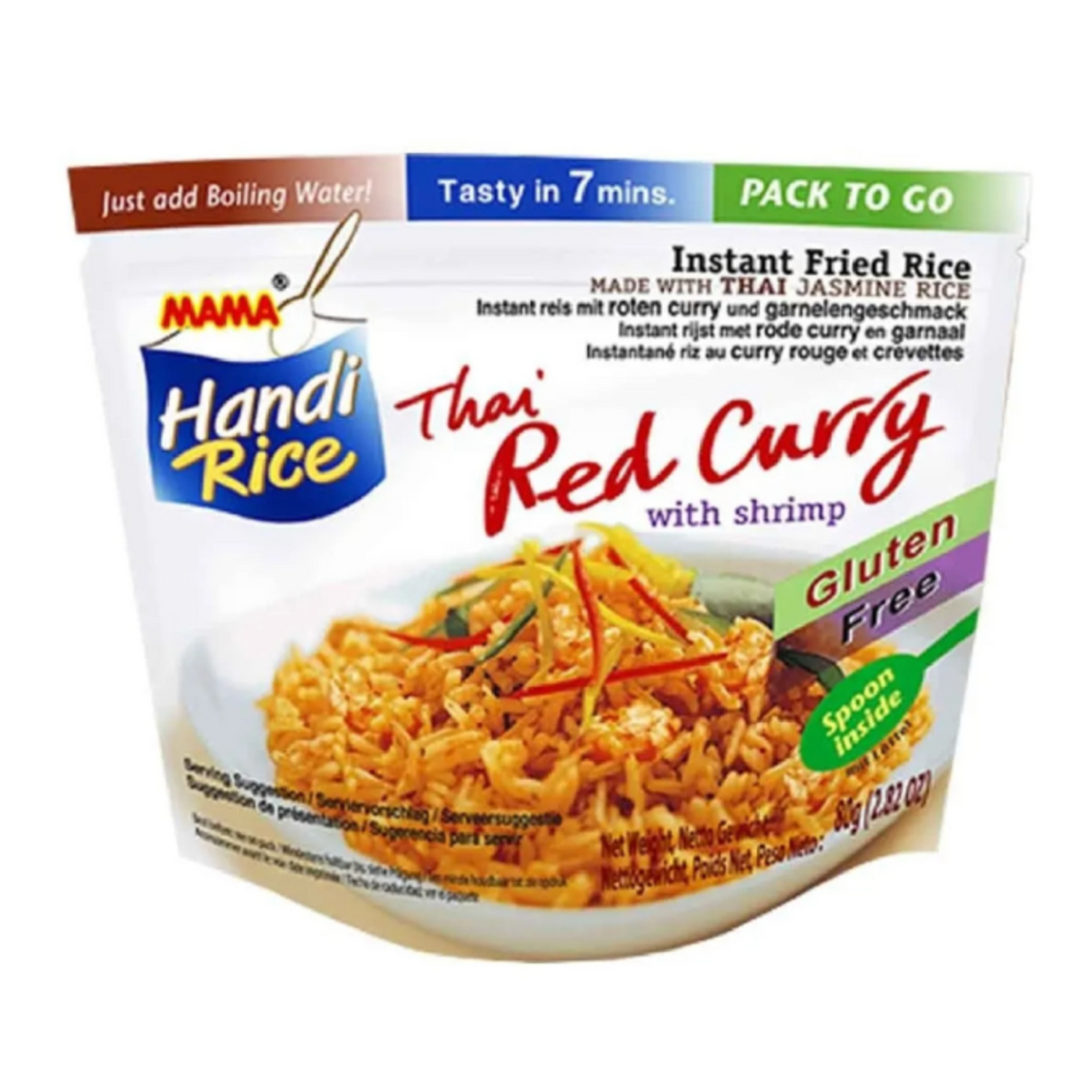 Instant Fried Rice Curry with Shrimp Thai Red Curry MAMA, 80 g