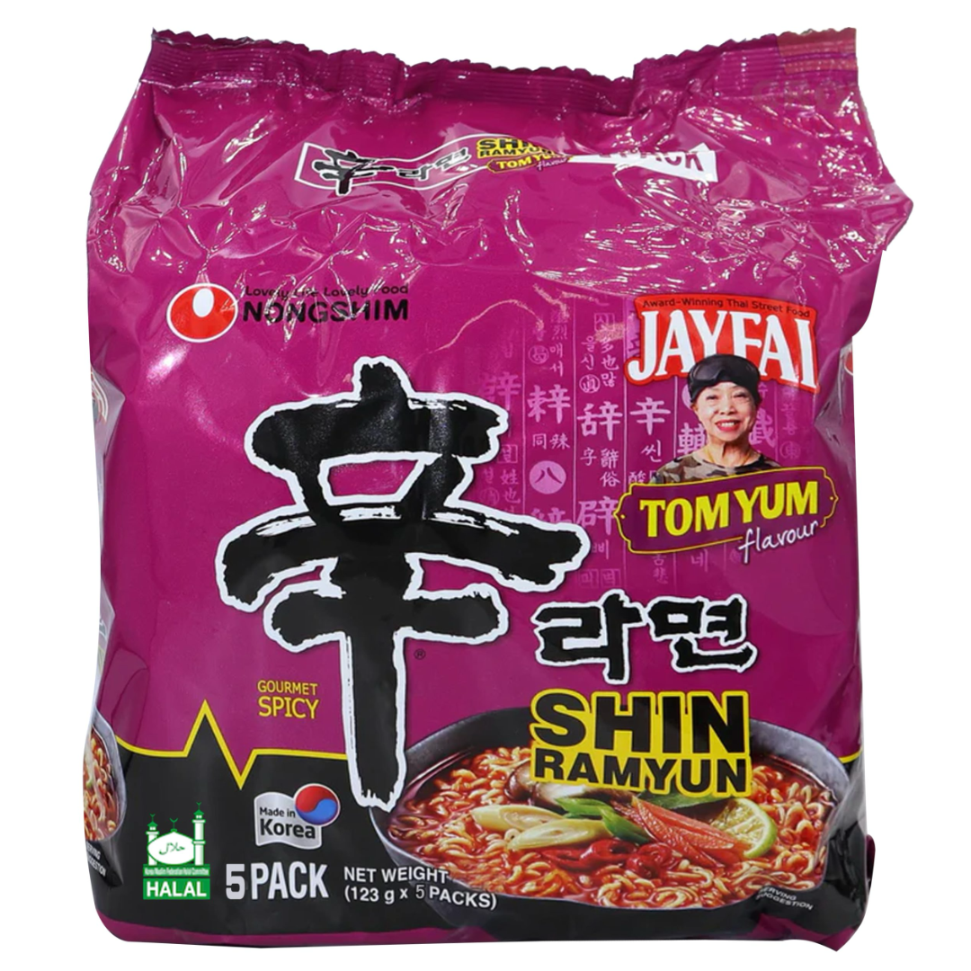 Instant Noodles Shin Ramyun Tom Yum (Family Pack) NONGSHIM, 5 x 123 g