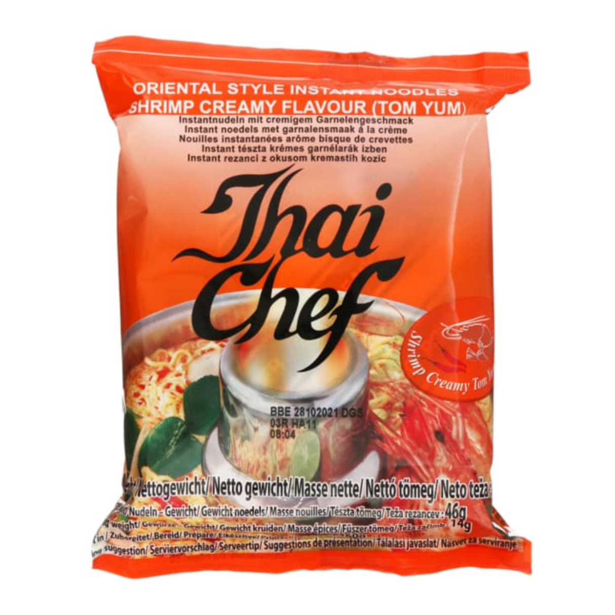 Greitai paruošiami makaronai Tom Yum skonio THAI CHEF, 60 g