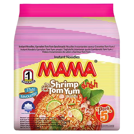 Instant Noodles Shrimp Tom Yum  MAMA, 5 x 60g in a sachet