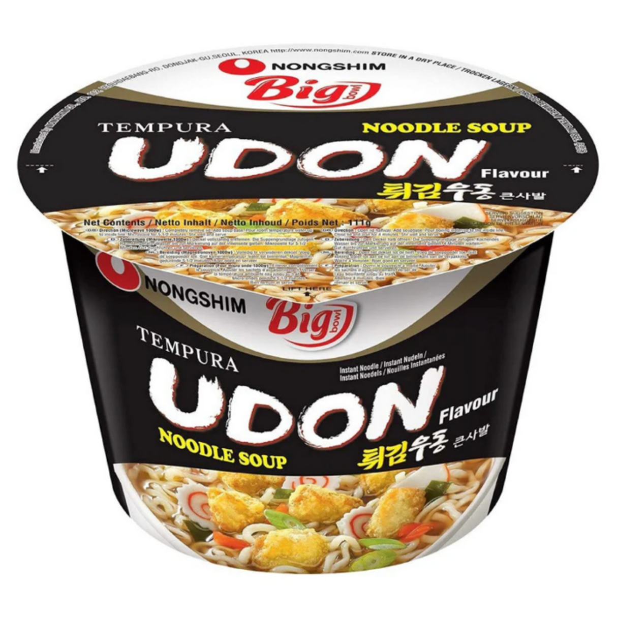 Greitai paruošiami makaronai Udon dideliame dubenyje NONGSHIM, 111 g