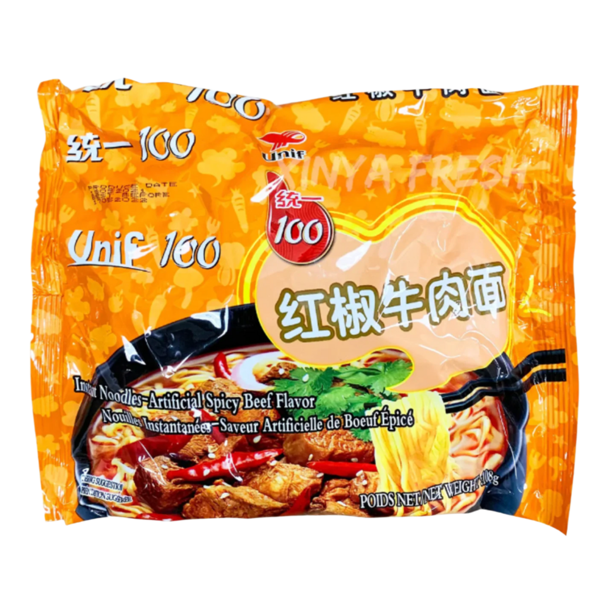 Instant Noodles, Spicy Beef Flavor UNIF, 108g