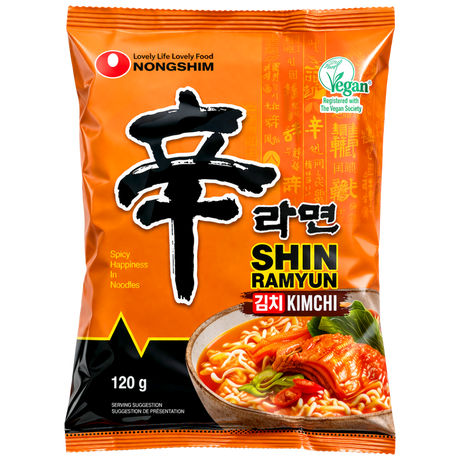 Instant Noodles with REAL Kimchi NONGSHIM, 120 g in a sachet