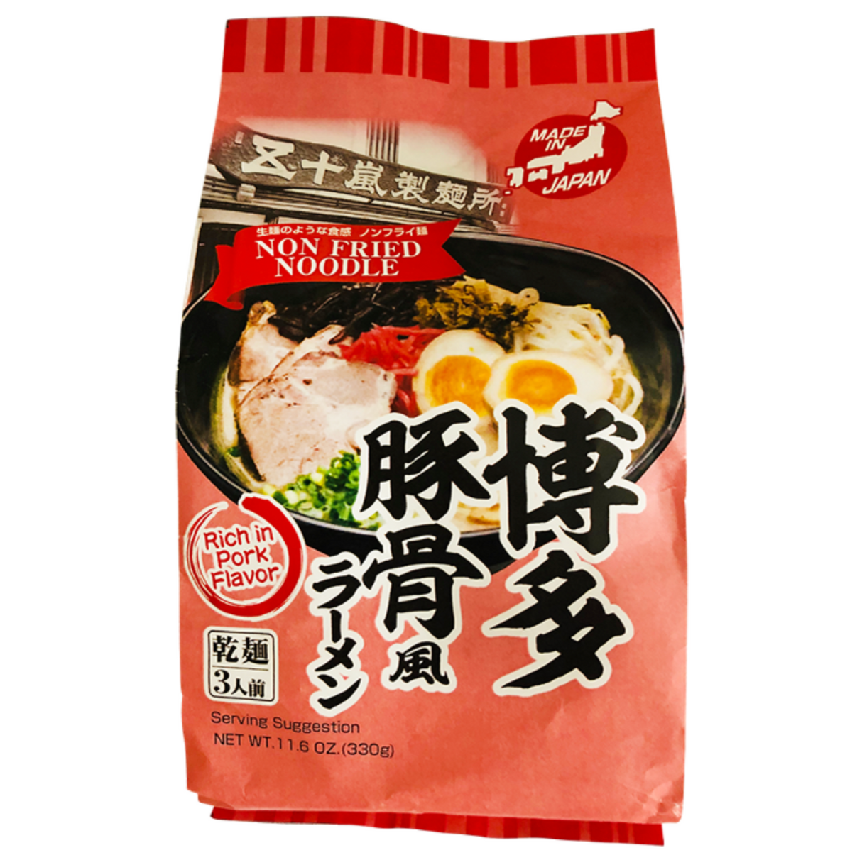 Greitai paruošiami ramen makaronai (Hakata Tonkotsu Ramen) IGARASHI SEIMEN, 3 x 110 g pakuotė