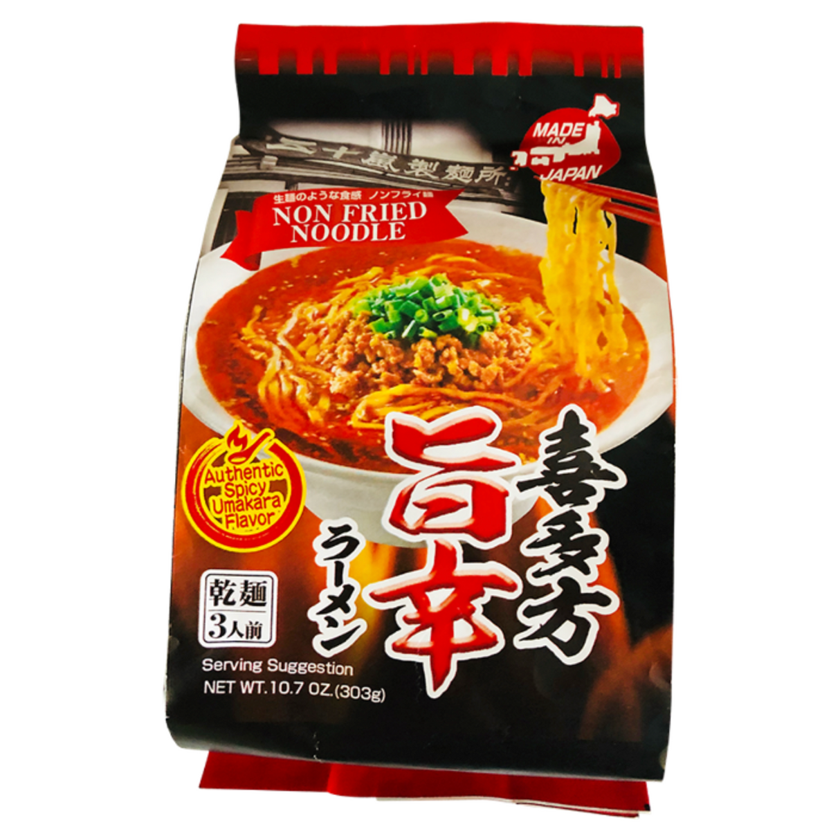 Instant Ramen (Kitakata Uma-Kara Ramen) IGARASHI SEIMEN, 3 x 101 g pack