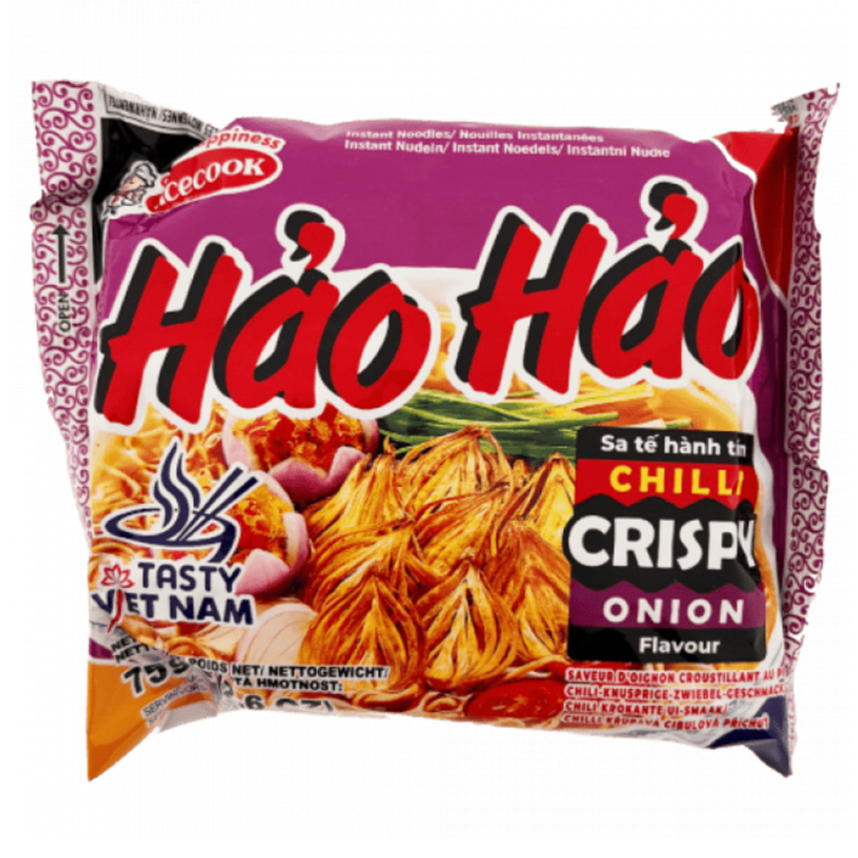 Instant Noodles Chilli Crispy Onion Flavour Hao Hao ACECOOK, 75g