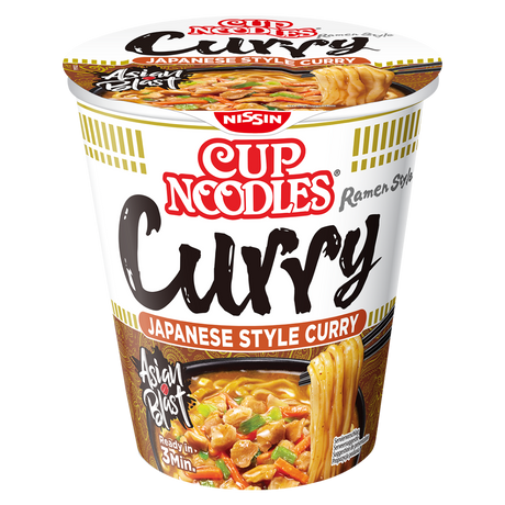Japanese Style Curry Instant Cup Noodles NISSIN, 67 g plastic cup