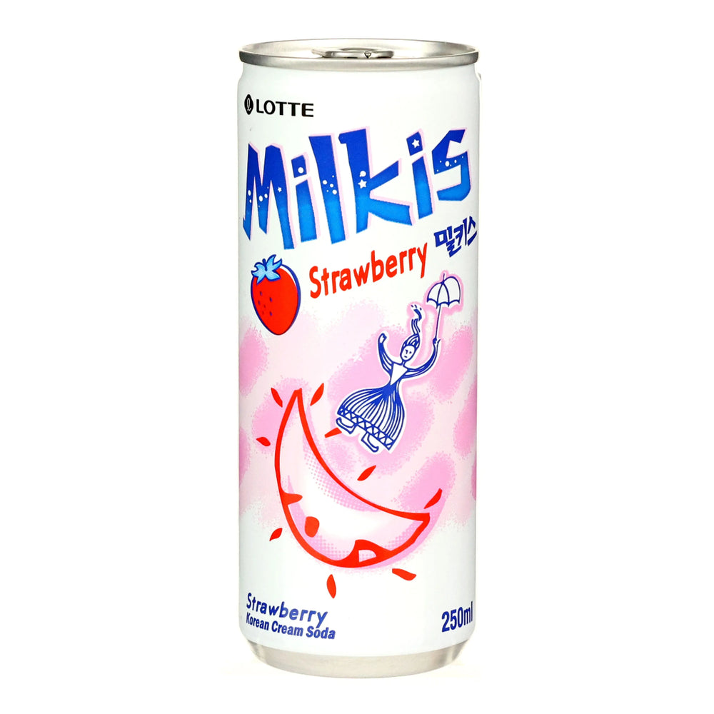 
                
                    Load image into Gallery viewer, MILKIS Soft Drink Strawberry Flavour LOTTE, 250 ml
                
            