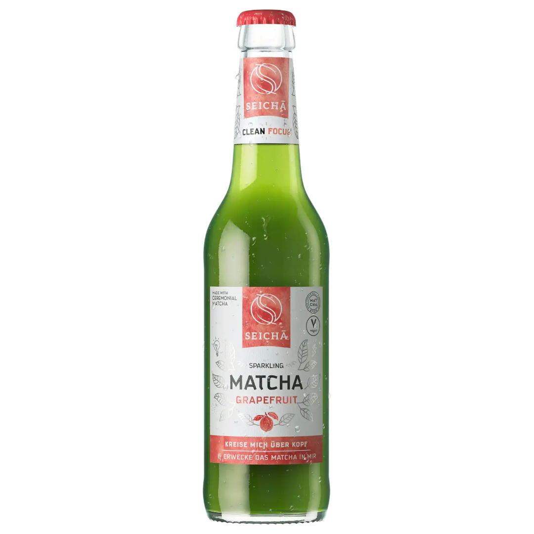Matcha Grapefruit Sparkling Drink SEICHA, 330 ml in a glass bottle