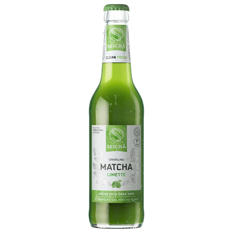 Matcha Limette Sparkling Drink SEICHA, 330 ml in a glass bottle
