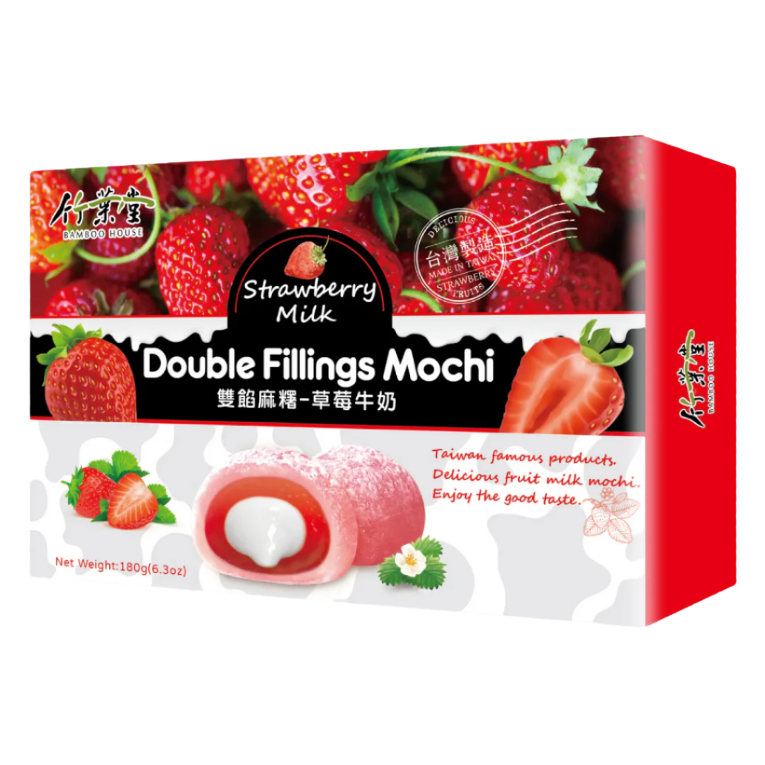 Mochi Double Fillings Strawberry and Milk BAMBOO HOUSE, 210 g