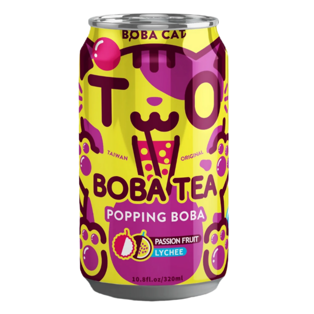 Passion Fruit Lychee Tea BOBA CAT, 320 ml