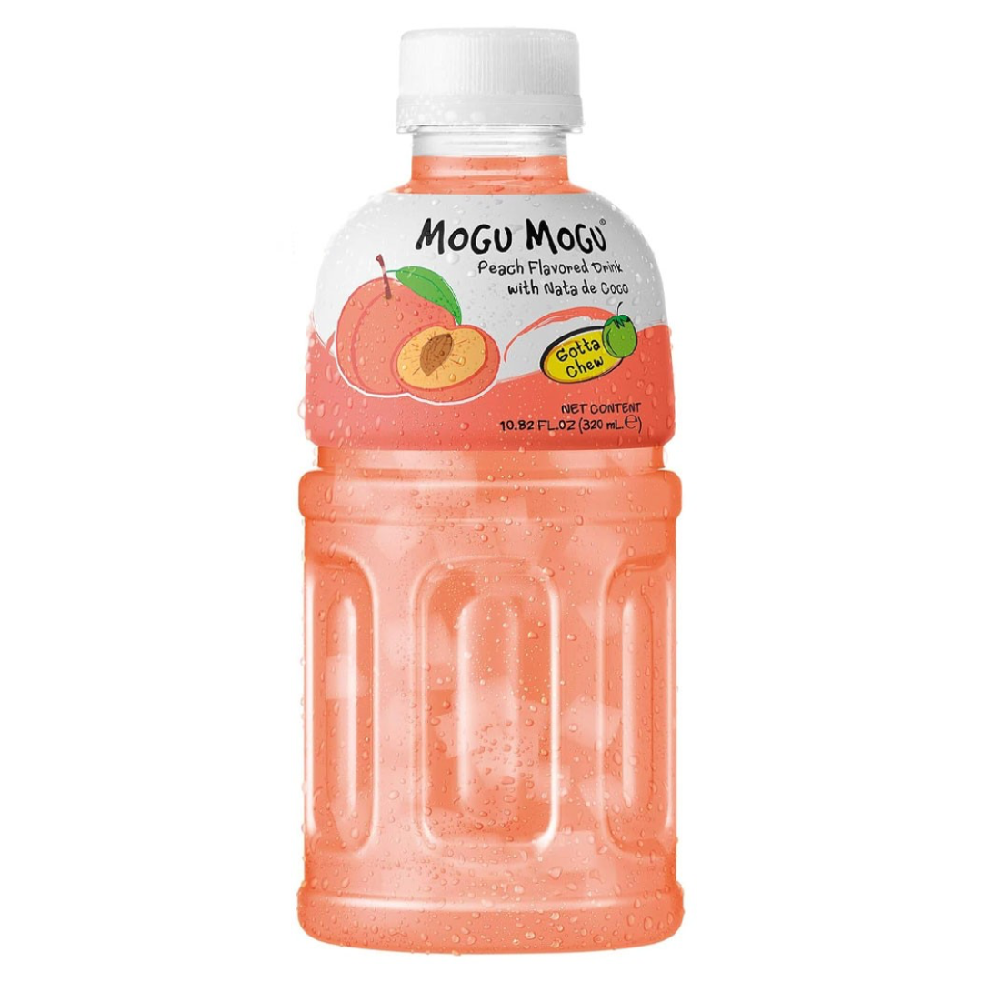 Persikų skonio gaivusis gėrimas su nata de coco MOGU MOGU, 320 ml