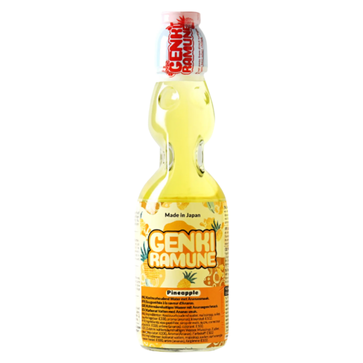 Ananasų skonio gaivusis gėrimas GENKI RAMUNE, 200 ml